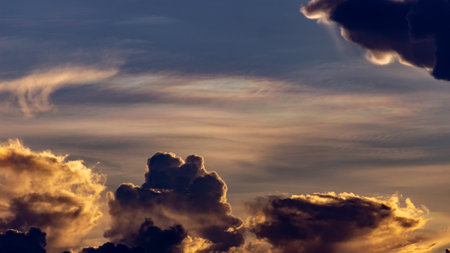 colorful dramatic sky with cloud at sunset.Sky with clouds at sunset.の写真素材