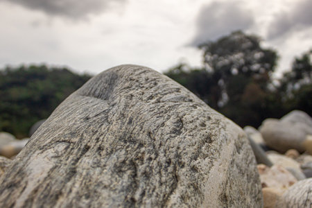 Stone on the beach at Koh Samui, Surat Thani, Thailandの写真素材