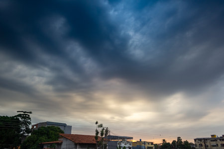Cloudscape, Colored Clouds at Sunsetの写真素材