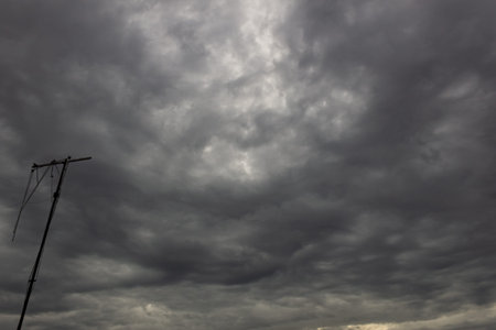Cloudy sky with dramatic clouds. Sky background. Cloudscape.