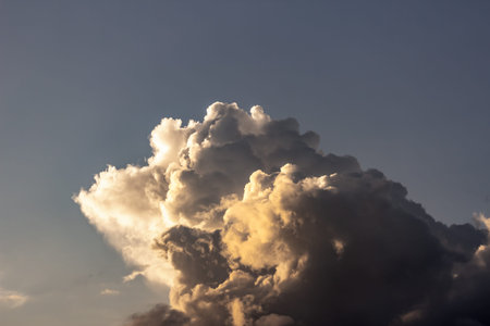Cloudscape, Colored Clouds at Sunset near the Ocean, Backgrounds