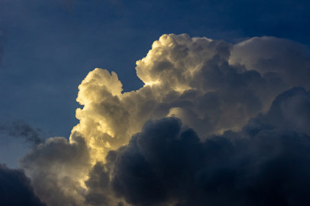 Cloudscape, Colored Clouds at Sunset near the Ocean, Backgroundの写真素材