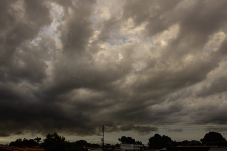 Cloudscape, Colored Clouds at Sunset near the City of Guayaquil, Ecuador