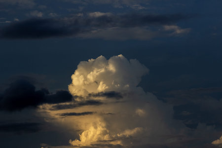 Cloudscape, Colored Clouds at Sunset near the Ocean on a Cloudy Day