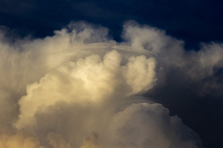 Cloudscape, Colored Clouds at Sunset near the Ocean on a Cloudy Day