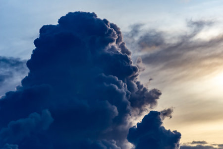colorful dramatic sky with cloud at sunset.Sky background with clouds
