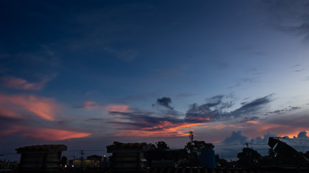 Colorful sky with cloud at sunset in Bangkok,Thailand.の写真素材