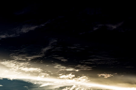 Dramatic sky with clouds. Nature background. Toned.の写真素材