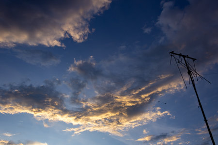 blue sky with cloud,sunset sky background.の写真素材
