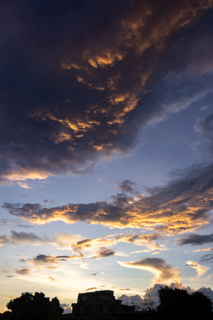 Cloudscape, Colored Clouds at Sunsetの写真素材