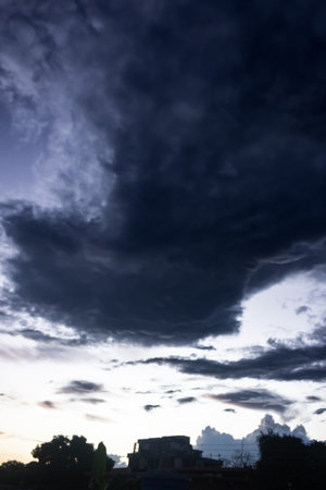 Cloudscape, Colored Clouds at Sunset in the Skyの写真素材