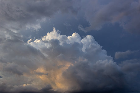 Dramatic Cloudscape with Dark and Dramatic Storm Clouds.の写真素材