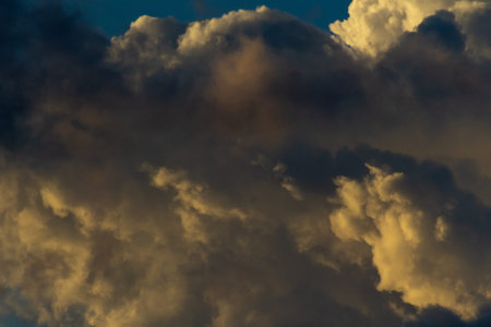 Cloudscape, Colored Clouds at Sunset on a Cloudy Day