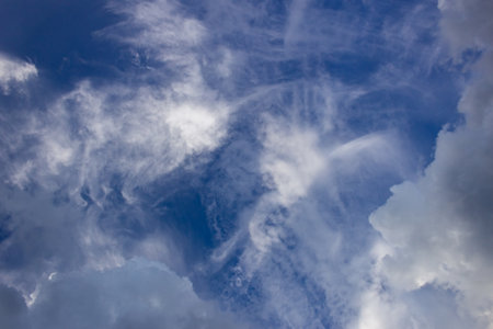 Blue sky with white clouds.の写真素材