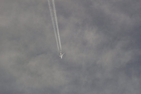 Airplane flying in the sky