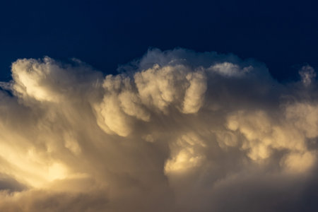 Cloudscape, Colored Clouds at Sunset near the Ocean in a Tropical Climate