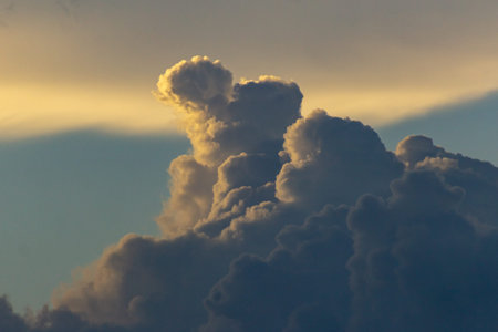 Cloudscape, Colored Clouds at Sunset near the Ocean on a Cloudy Day
