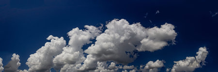 Panorama sky with cloud on a sunny day. Beautiful cirrus cloud.