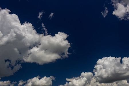Blue sky background with tiny clouds. Nature cloud blue sky background.