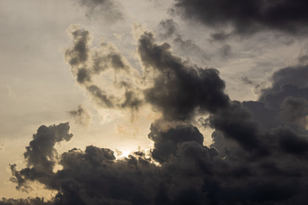 Cloudscape, Colored Clouds at Sunset, Backgroundの写真素材