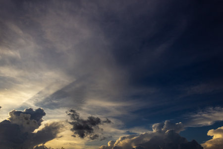 Cloudscape has been developing in gorgeous form. The clouds have been developing in gorgeous form.の写真素材