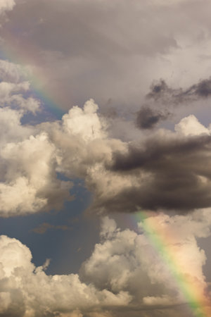 Cloudscape has been developing in gorgeous form. Colorful rainbow.の写真素材