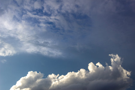 Cloudscape has been developing in gorgeous form. The vast blue sky and clouds sky on sunny day.