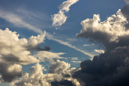 Cloudscape, Clouds at Sunset near the Ocean as a Background