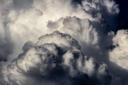 Dramatic sky with stormy clouds. Abstract nature background.