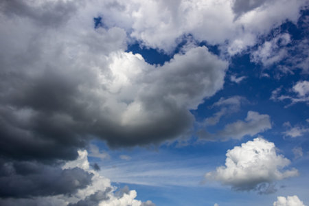 Cloudscape has been developing in gorgeous form. The vast blue sky and clouds background.