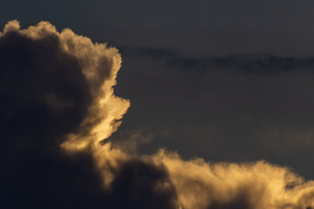 Cloudscape, Colored Clouds at Sunset on a Cloudy Dayの写真素材