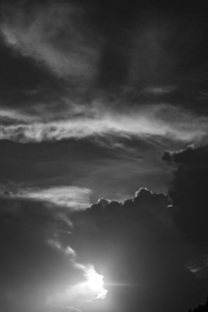 Black and white dramatic sky with cloud. Abstract background.の写真素材