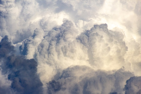 The vast blue sky and clouds sky background.の写真素材