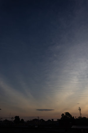 Sunset with blue sky and clouds