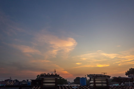 Sunset in the city of Ho Chi Minh City, Vietnamの写真素材