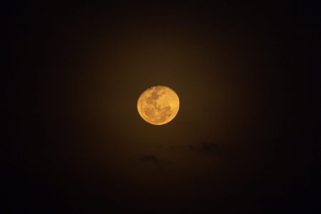 Super full moon in the night sky, full moon in the night