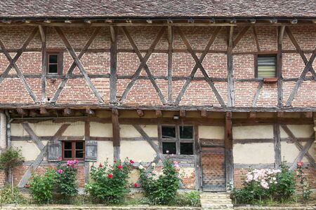Typical Bresse farm house in Franceのeditorial素材
