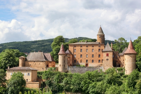 Jarnioux, France - May 25, 2015: View of the castle of Jarnioux in Beaujolais, Franceのeditorial素材