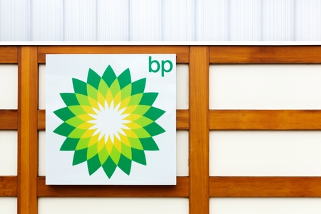 Auxerre, France - September 23, 2015: BP also name British Petroleum, is one of the world's six biggest oil and gas companies. It's a British multinational company, headquartered in London, Englandのeditorial素材