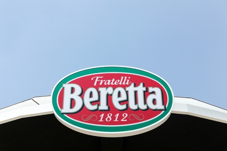 Milan, Italy - July 21, 2015: Fratelli Beretta, historic Italian company in the production of sausages and hamsのeditorial素材