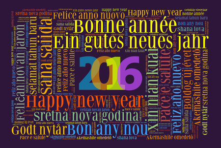 Happy New Year 2016 in different languages