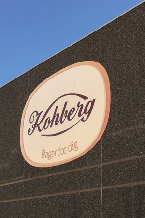 Aarhus, Denmark - December 13, 2015: Kohberg logo on a facade. Kohberg Bakery Group is a Danish food...