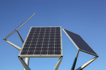 Solar panels on a pole