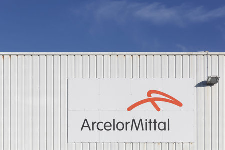 Villefranche, France - January 24, 2016: ArcelorMittal S.A. is a multinational steel manufacturing...