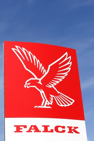 Viby, Denmark - May 16, 2016: Falck is a Nordic based organization with activities in most areas of Europe. The four business areas: health care, assistance, safety services and emergencyのeditorial素材