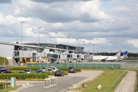 Billund, Denmark - May 14, 2016: Billund airport in Denmark. Billund airport is the second largest airport in Denmarkのeditorial素材