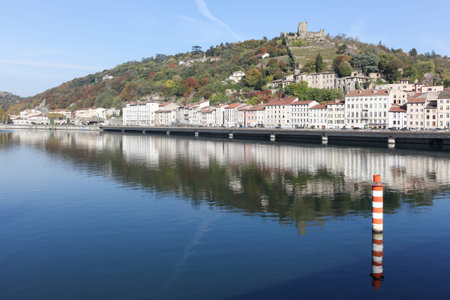 View of the city of Vienne with Rhone river in France