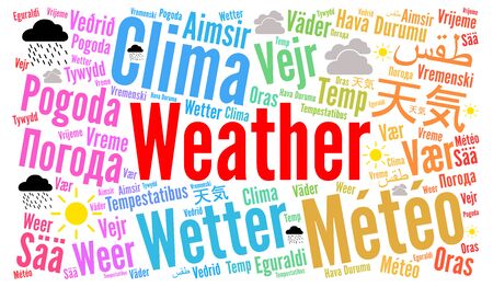 Weather word cloud in different languagesの写真素材