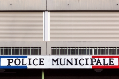 Jassans, France - February 12, 2016: Municipal Police building in France. The Municipal Police are the local police of towns and cities in France outside the capitalのeditorial素材