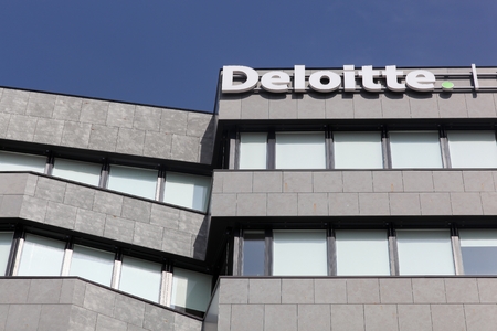 Lyon, France - March 15, 2017: Deloitte building in Lyon, France. Deloitte is one of the Big Four accounting firms and the largest professional services network in the world by revenueのeditorial素材